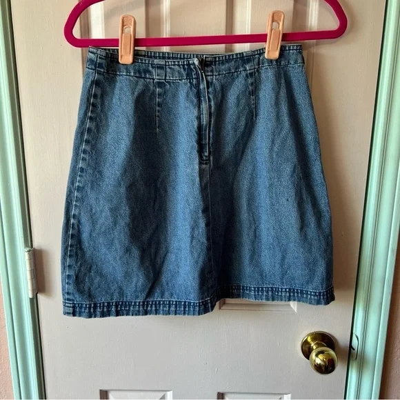 Vintage Y2K Route 66 Embroidered Denim Skirt Size 7/8 - Picture 6 of 8